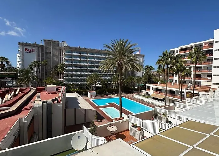 Danubio, Modernes Mit Poolblick Und Seitlichem Meerblick, Wohnzimmer Und 1 Schlafzimmer, 4 Etage, Im Herzen Von Playa Del Ingles, Gran Canaria Апартаменты Плайя-дель-Инглес