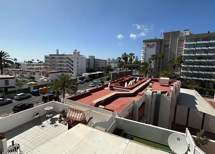 Апартаменты Danubio, Modernes Mit Poolblick Und Seitlichem Meerblick, Wohnzimmer Und 1 Schlafzimmer, 4 Etage, Im Herzen Von Playa Del Ingles, Gran Canaria *