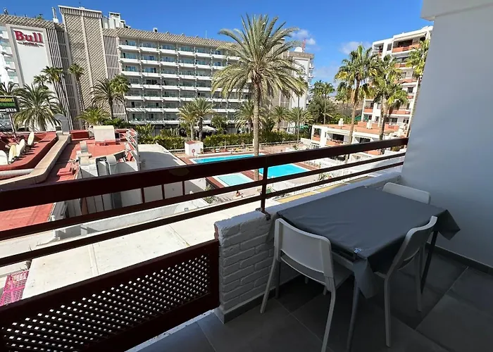 Апартаменты Danubio, Modernes Mit Poolblick Und Seitlichem Meerblick, Wohnzimmer Und 1 Schlafzimmer, 4 Etage, Im Herzen Von Playa Del Ingles, Gran Canaria *